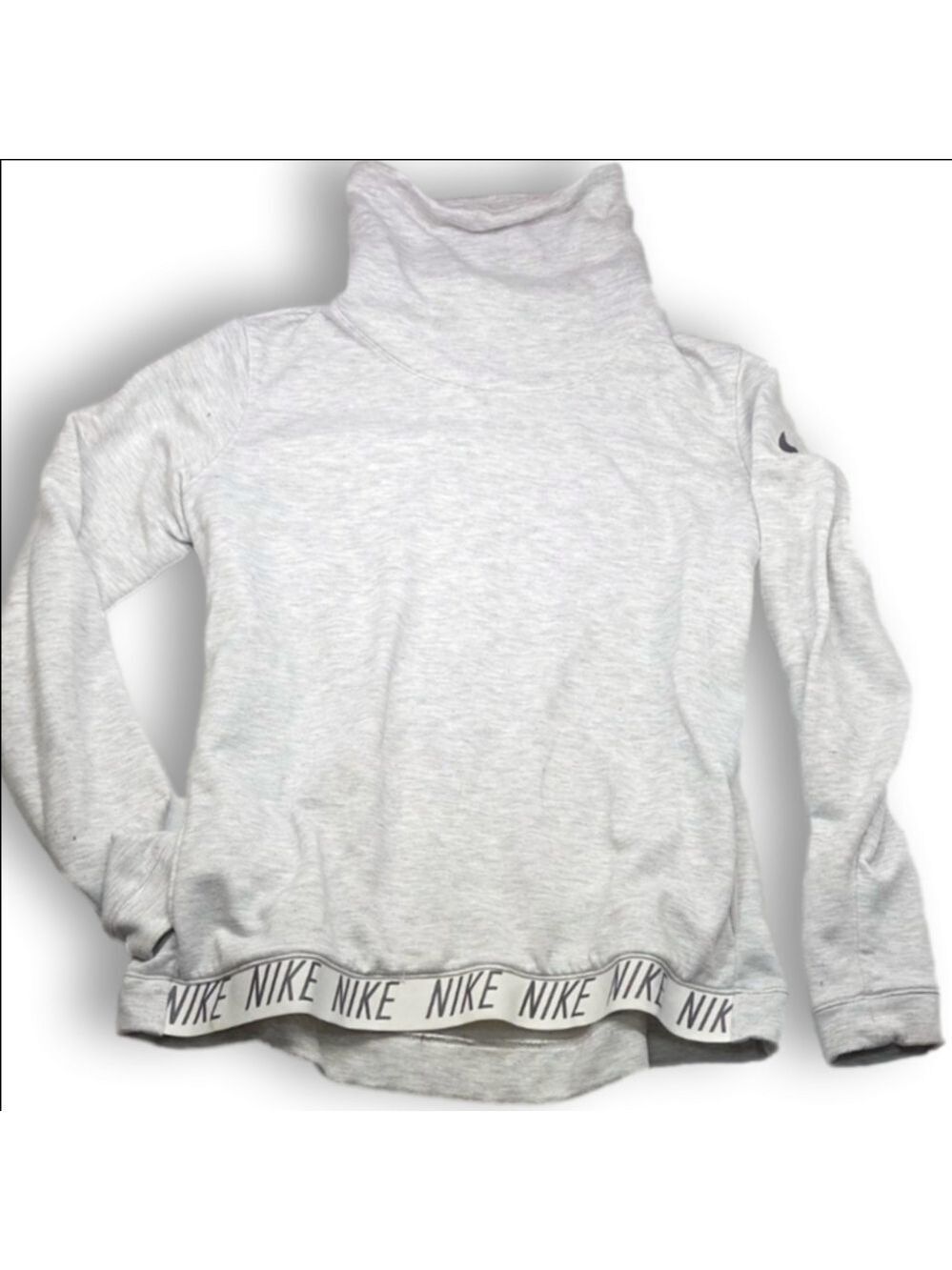 Women's Nike Gray & White Dri-Fit Cowl Neck Sweatshirt XL